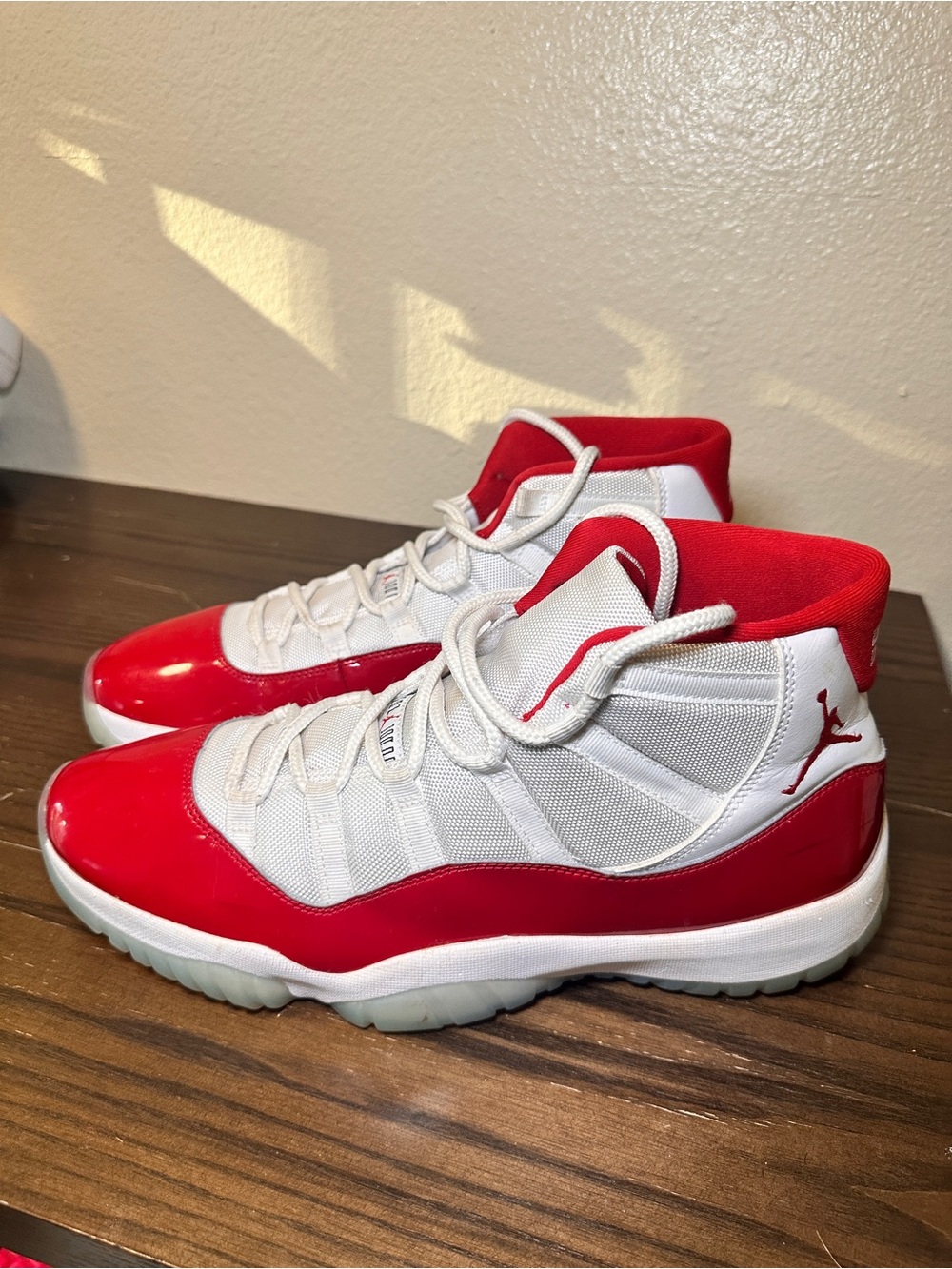 Jordan Men's White & Red High-Top Sneakers